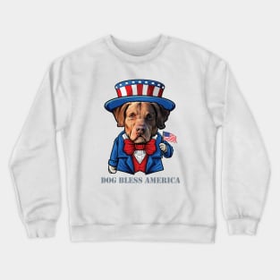 Chesapeake Bay Retriever Dog Bless America Crewneck Sweatshirt